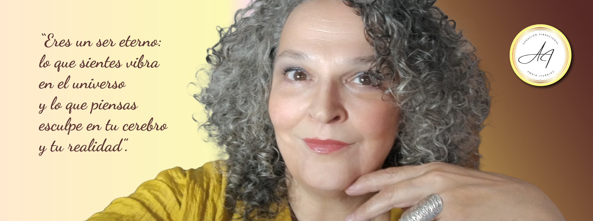 Retrato de Amaia con Texto y logo